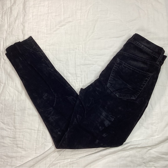 We the Free Black Velvet Skinny Jeans Button Fly 26 - Picture 2 of 9